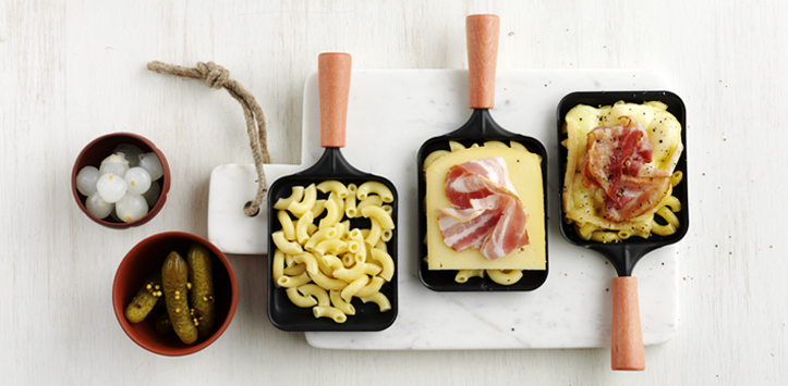 Älpler-Raclette: Hörnli und Speck Älpler-Raclette: Hörnli und Speck
