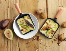 Raclette with walnuts and figs