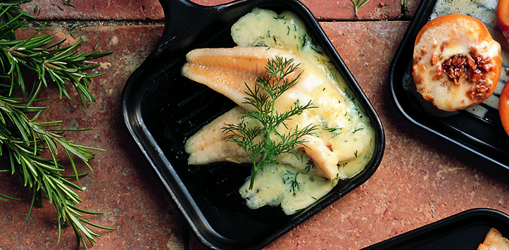 Fischfilets an Käse-Senf-Sauce