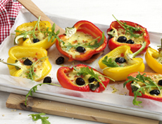 Filled peppers with Mediterranean raclette