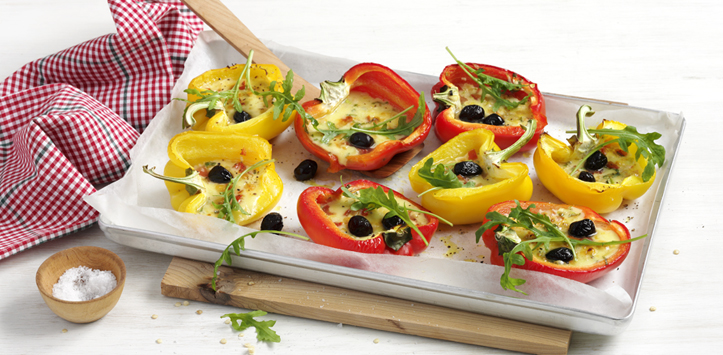 Filled peppers with Mediterranean raclette