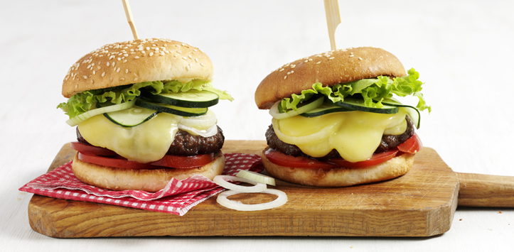 Hamburgers au fromage à raclette