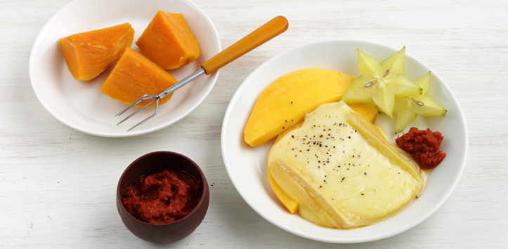 Raclette mit exotischen Früchten Raclette mit exotischen Früchten