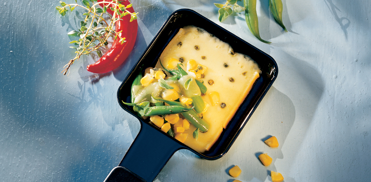 Raclette Mexicana: Mais-Bohnen-Ragout mit Oregano