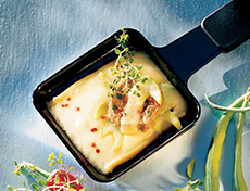 Raclette cheese with beef filet, lemon-thyme and celery