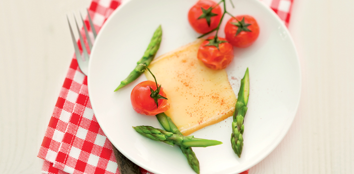 Raclette classique avec asperges