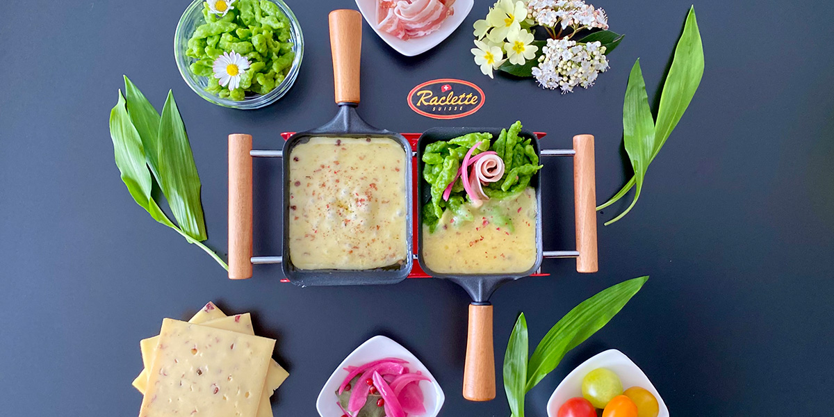Bärlauch-Spätzli Raclette-Pfännchen Bärlauch-Spätzli Raclette-Pfännchen