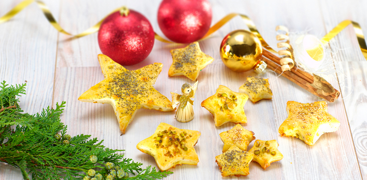 Étoiles de Noël au fromage à raclette