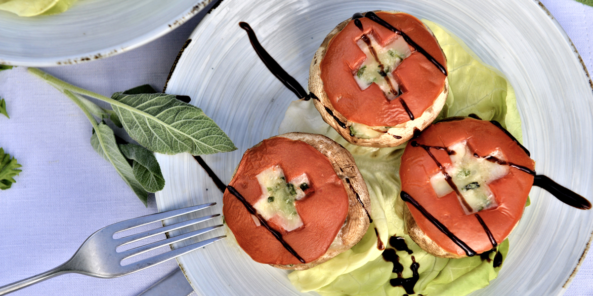 Champignons farcis au fromage à raclette