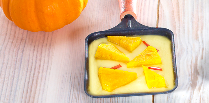 Raclette „Halloween“ mit Kürbis Raclette „Halloween“ mit Kürbis