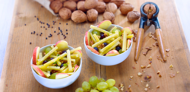 Herbstsalat mit Raclettekäse und Trauben