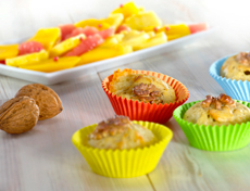 Mini-Raclette-Muffins mit exotischem Salat