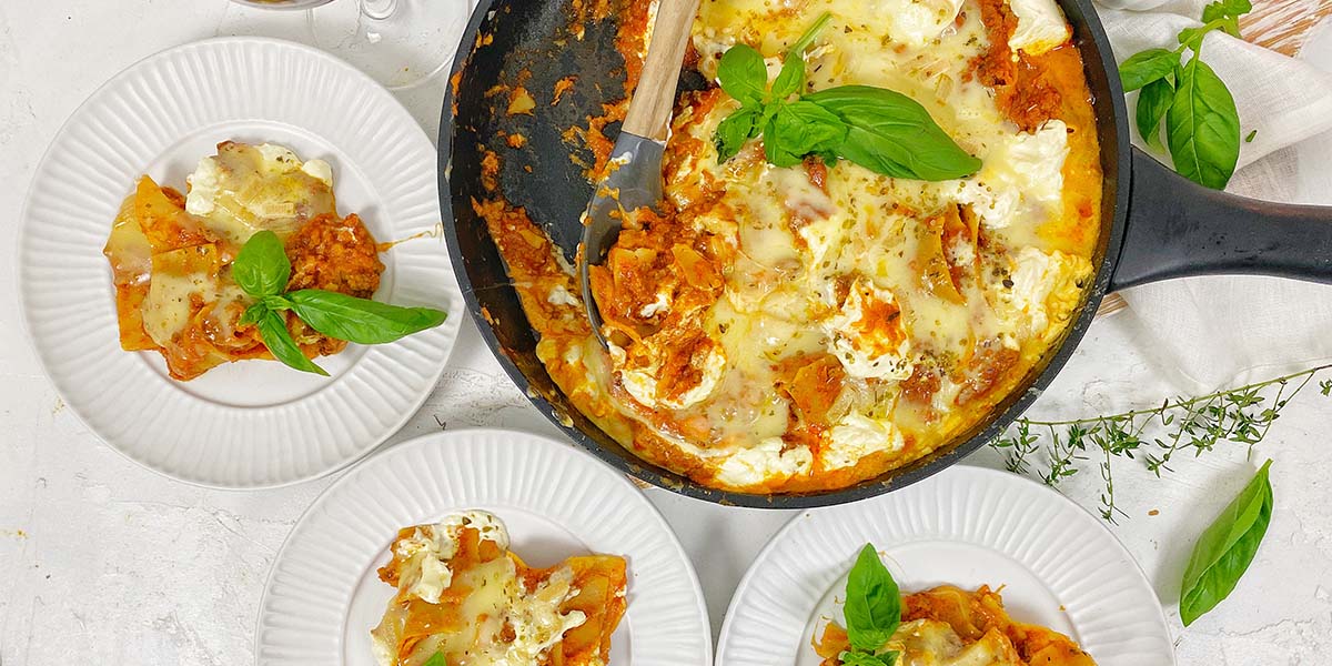 Lasagnes au fromage à raclette à la poêle