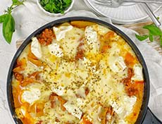 Quick pan lasagne with raclette
