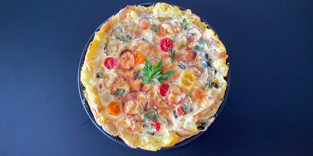 Smashed-Potato-Quiche au fromage à raclette