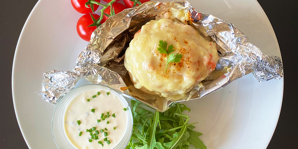 Pommes de terre à la raclette et au saumon