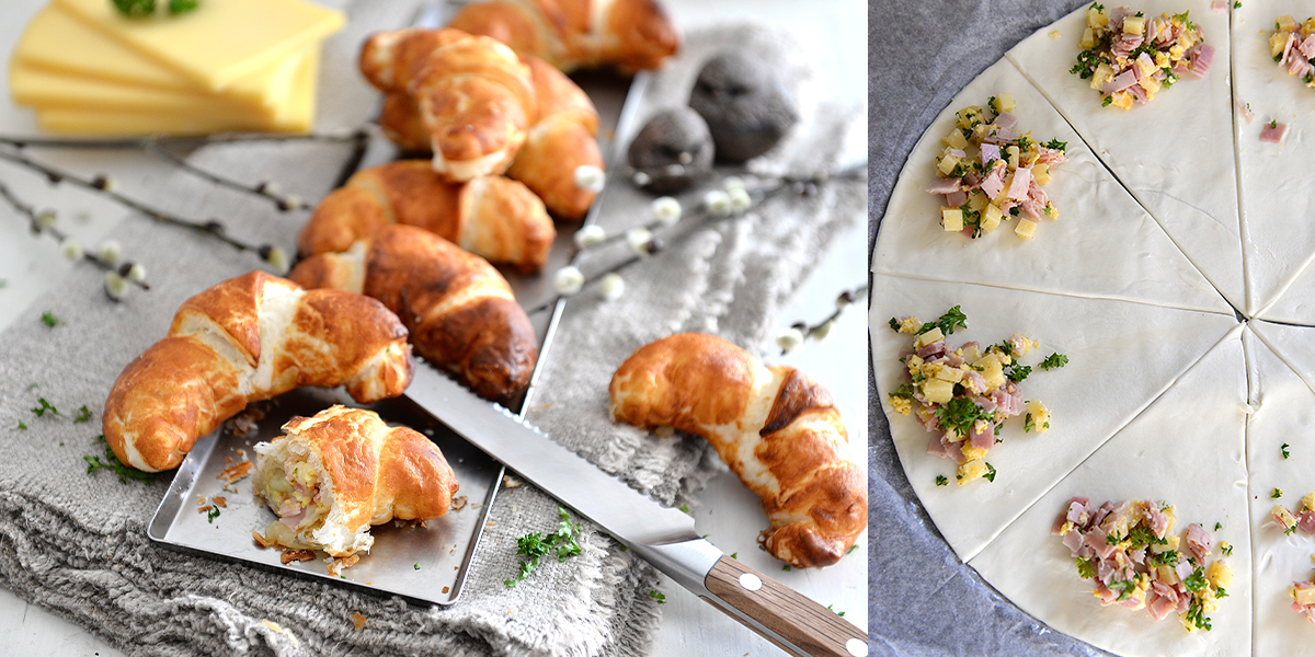 Croissants de sils au jambon et au raclette