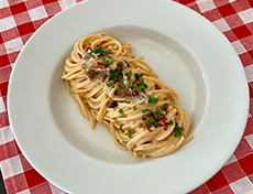 Spaghetti au raclette et bolets