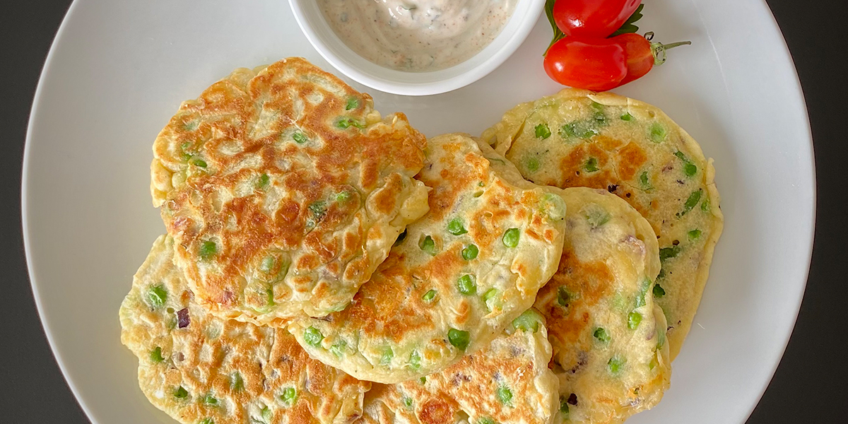 Croquettes à la raclette aux petits pois 