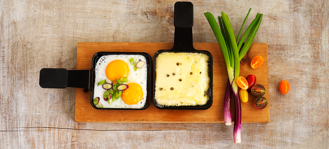Poêlon fromage à raclette – œuf au plat