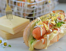 Raclette végétarienne Tex-Mex Hotdog