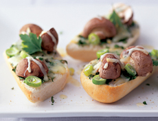 Wein-Baguette mit Champignons