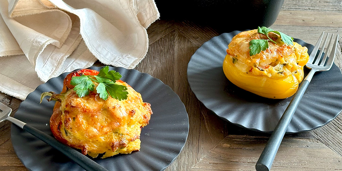 Überbackene Raclette-Polenta-Peperoni